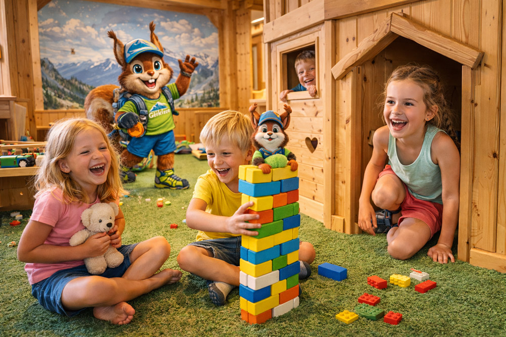 Kinder spielen mit Gerli im Kinderclub